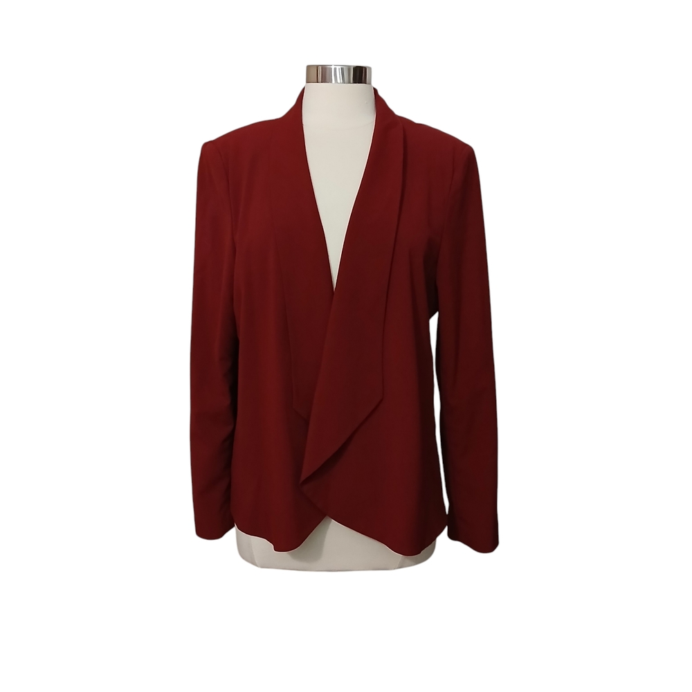 Nine West | Burgundy Unlined Open Front Suit Separate Jacket Size 16